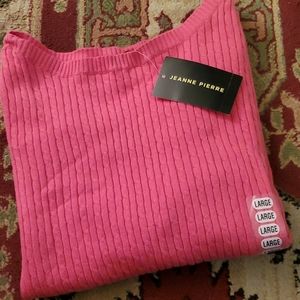 NWT JEANNE PIERRE Boatneck Sweater Pink